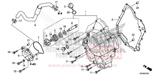 PANNEAU CARTER-MOTEUR D./POMPE A EAU NSS300AD de 2013